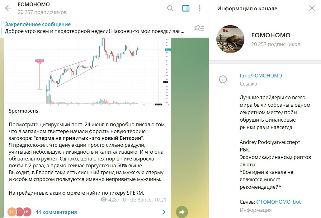 Телеграм канал «FOMOHOMO»