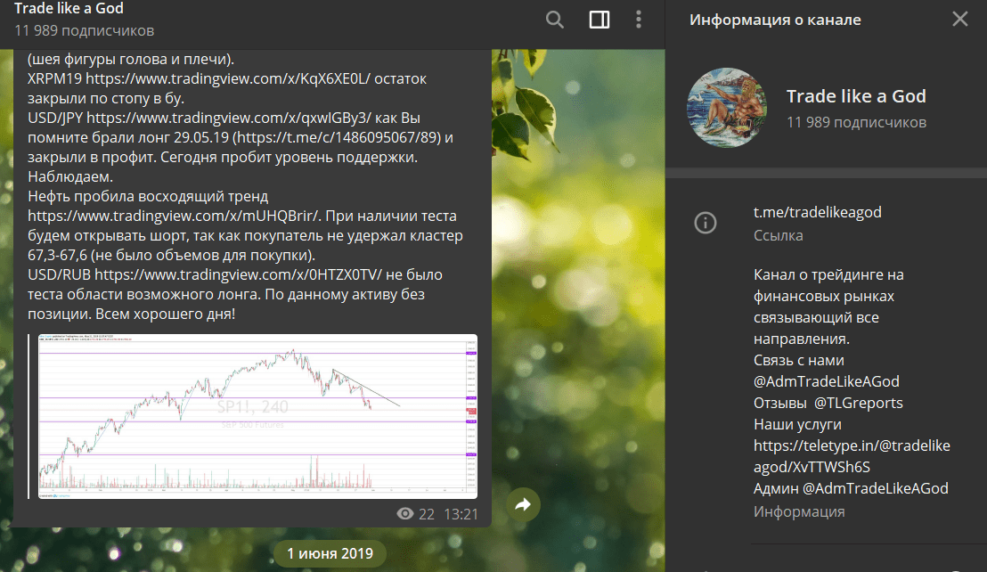 Trade like a God канал в Telegram,