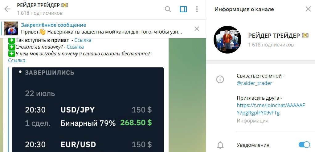 Телеграм канал Raider Trader