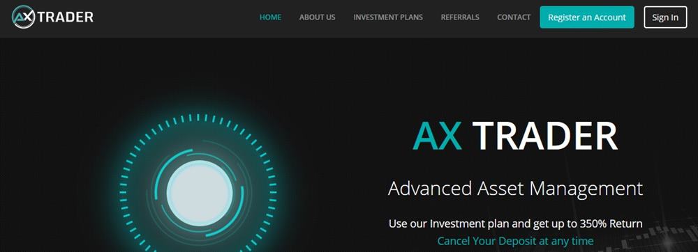 Сайт компании AX Trader