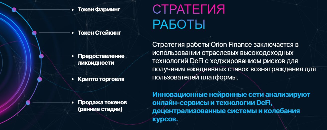 Стратегия работы Орион