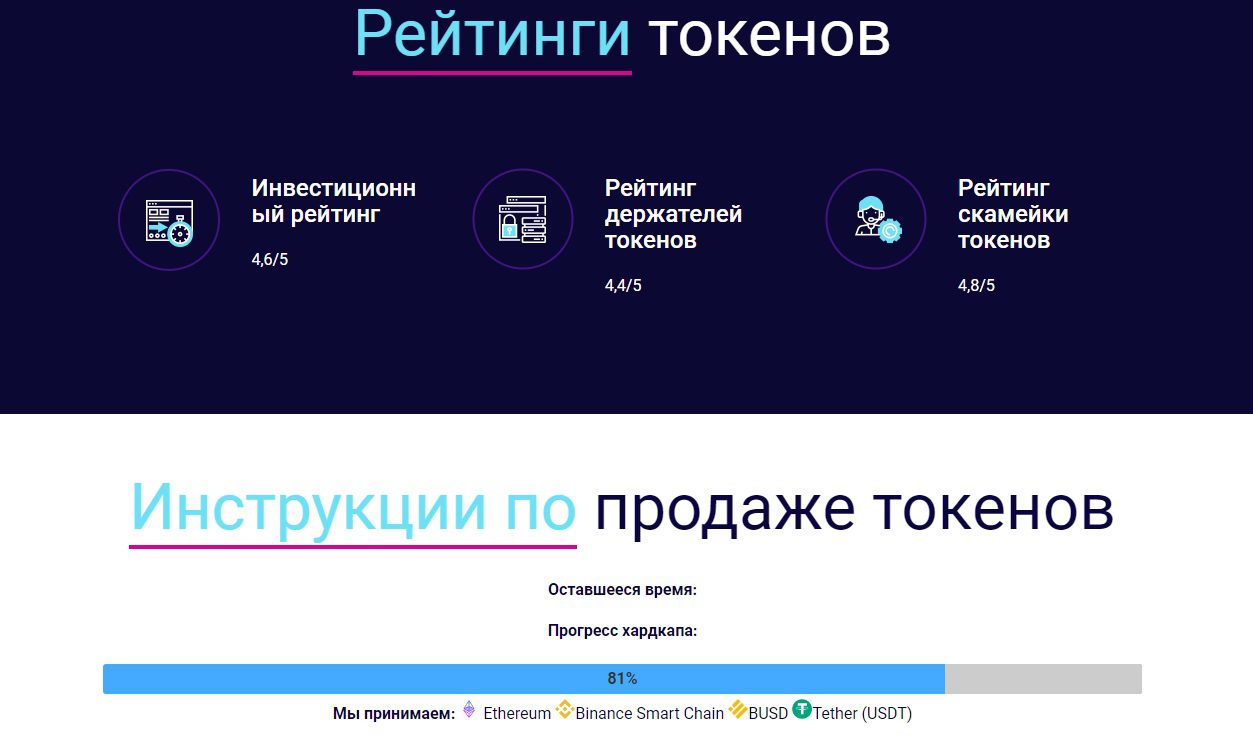 Рейтинги токенов и инструкции по их продаже