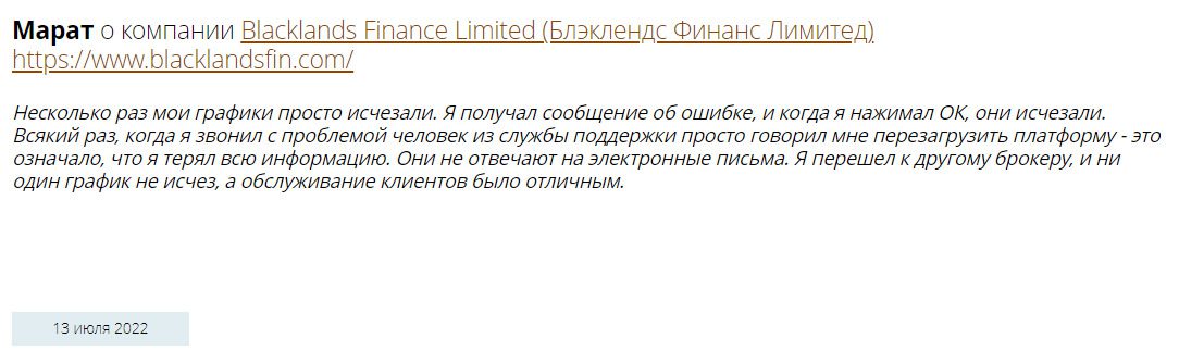 Отхывы о проекте Blacklands Finance Limited