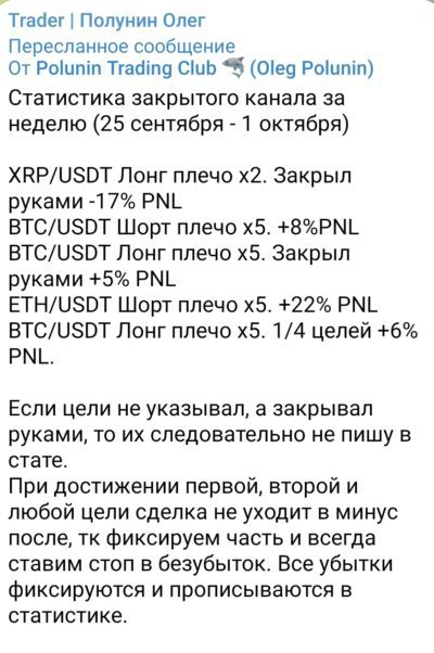 Статистика канал Олега Полунина