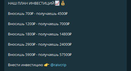 План инвестиций Ravv Crip