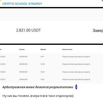 CRYPTO SCHOOL SYNERGY результаты