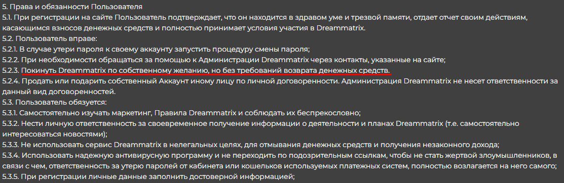 Dream Matrix проект правила