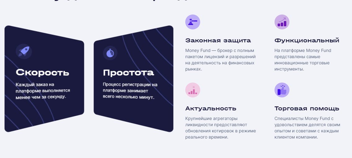 Преимущества платформы Money Fund