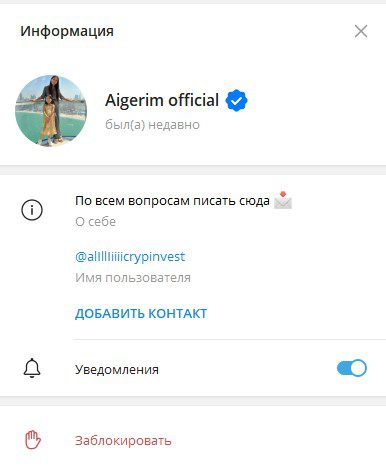 Aigerim Official информация