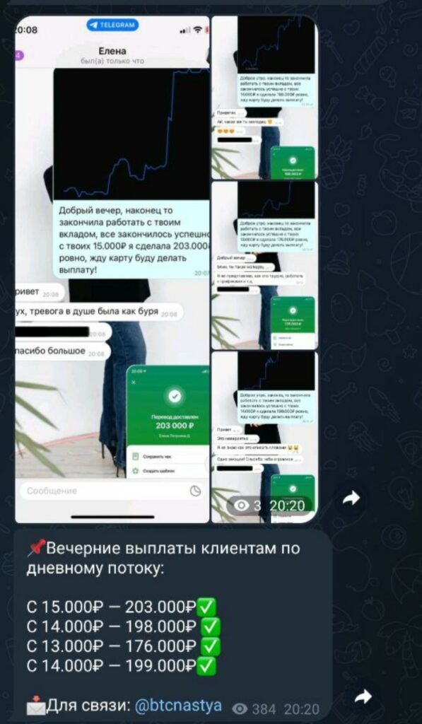 Услуги канала Анастасия Trade Club