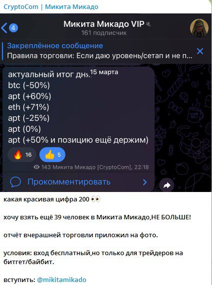 Итоги торговых сделок