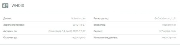 Hotcoin Global биржа данные сайта