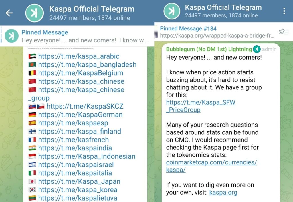 Kaspa телеграм