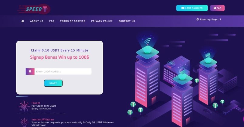 Сайт проекта speedUSDT.io