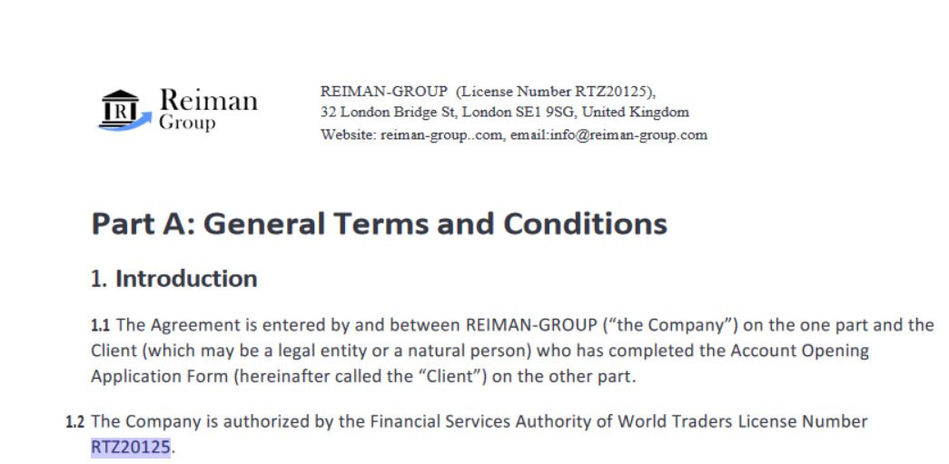 Проверка брокера Reiman Group