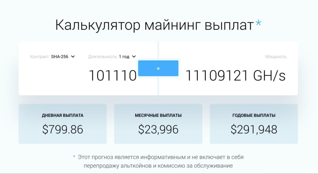 IQ Mining калькулятор