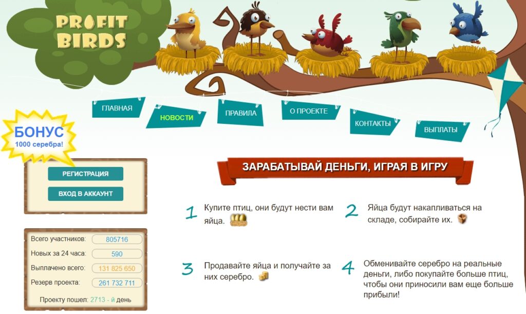 Игра Profit Birds