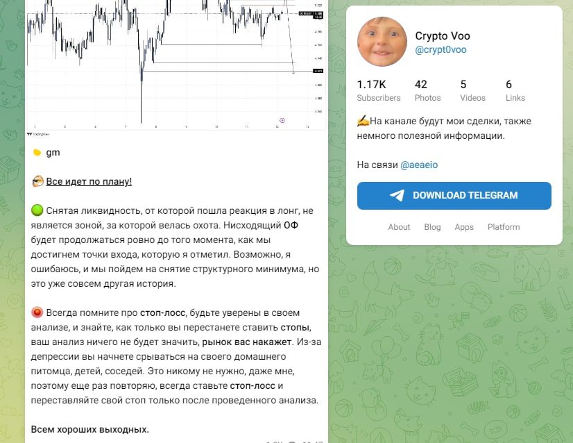 Канал Crypto Voo Трейдер