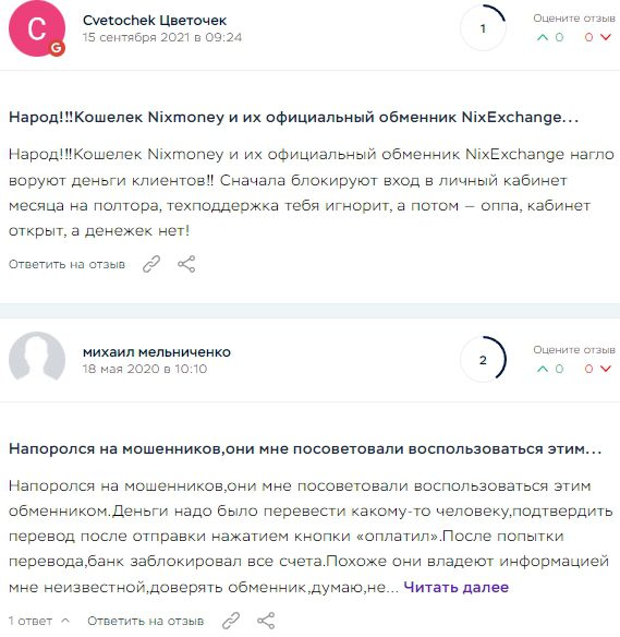 NixexChange отзывы клиентов