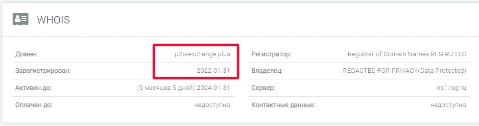 P2P exchange plus данные домена