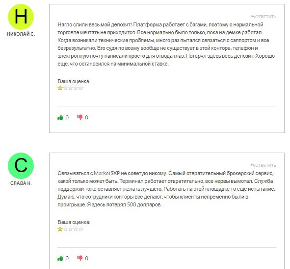 Отзывы о проекте Marketsxp