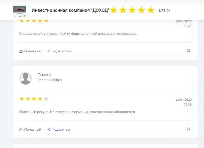Отзывы об управляющей компании «ДоходЪ»