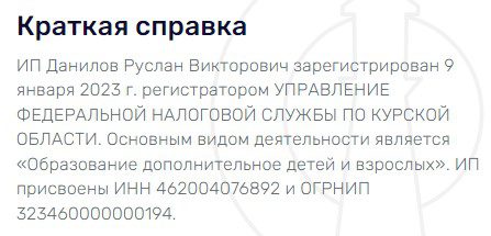 Инфо о Руслане Данилове