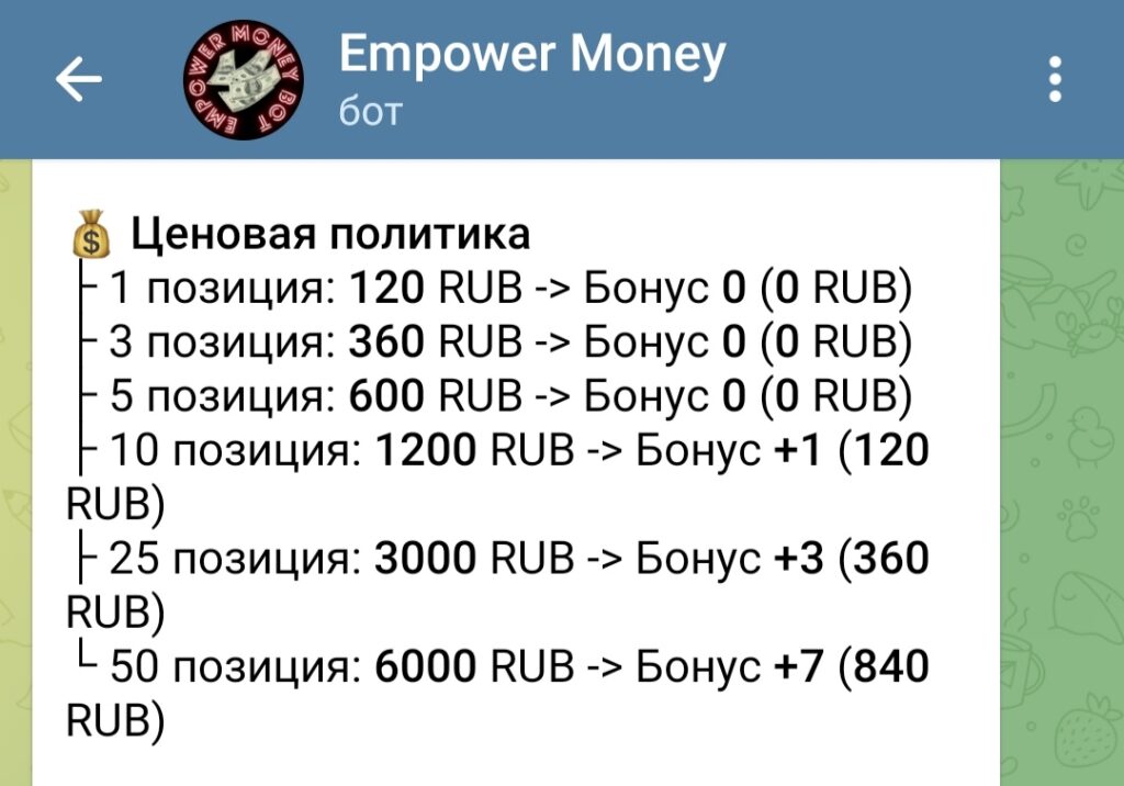 Empower Money bot - телеграм