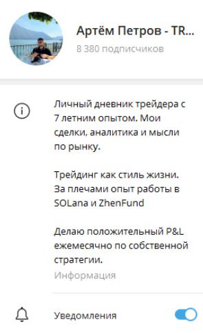 Артем Петров trading в Телеграмме посты