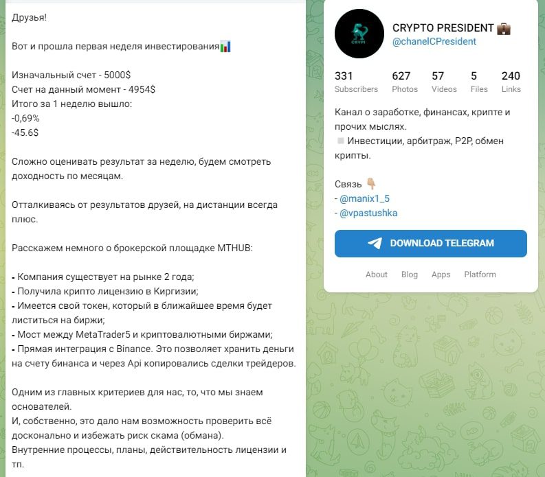 CRYPTO PRESIDENT телеграм