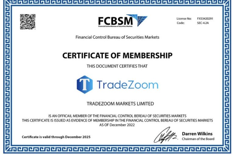 Сертификат компании TradeZoom