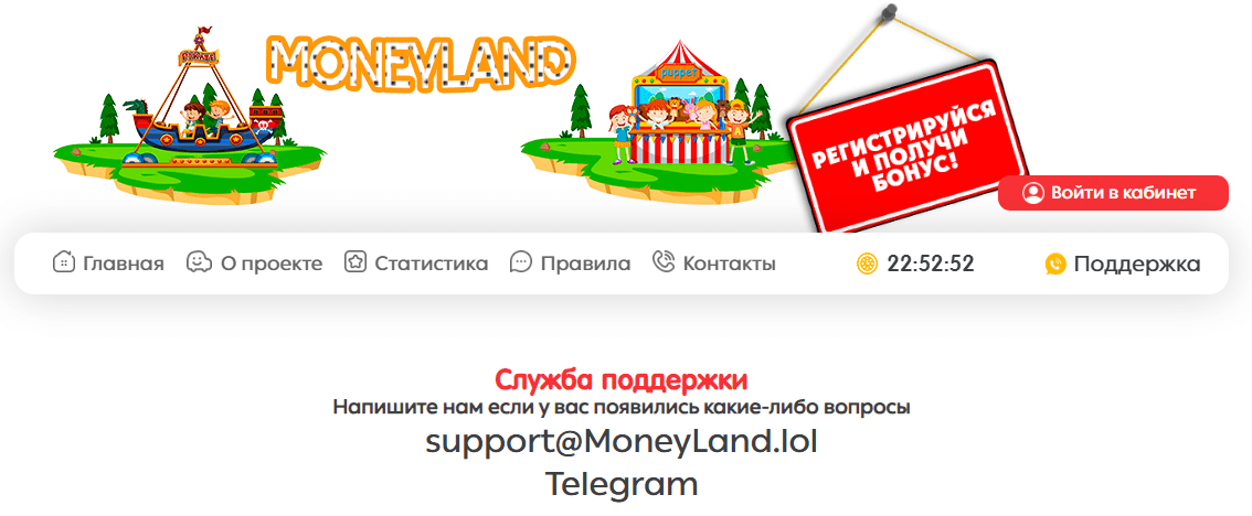 Контакты Онлайн-игры MoneyLand