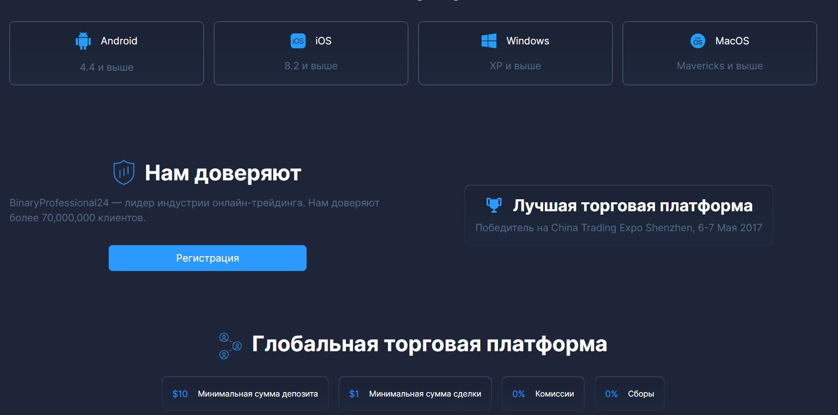 Торговая платформа Бин Про 24