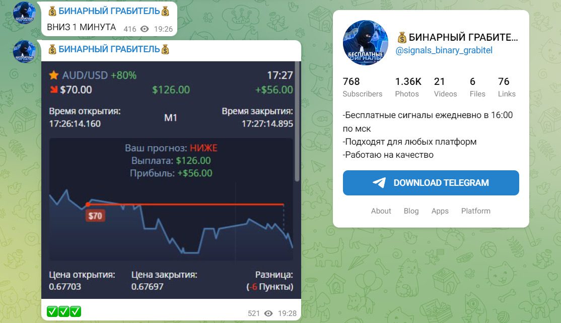 ТГ канал проекта БИНАРНЫЙ ГРАБИТЕЛЬ
