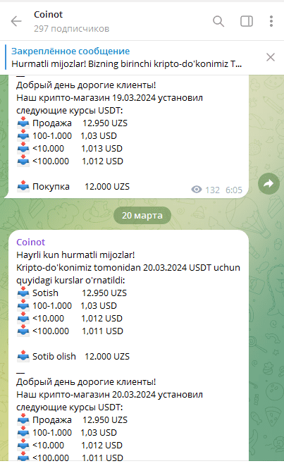 Телеграмм-канал Coinot