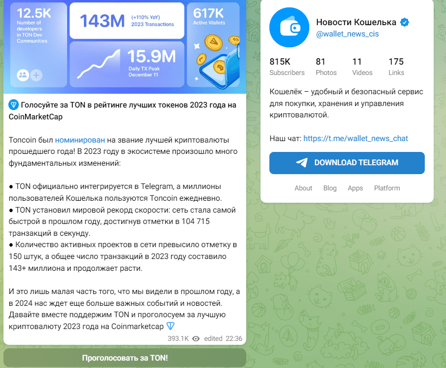 Wallet news Телеграмм